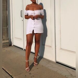 Elegant White Off-Shoulder Dress